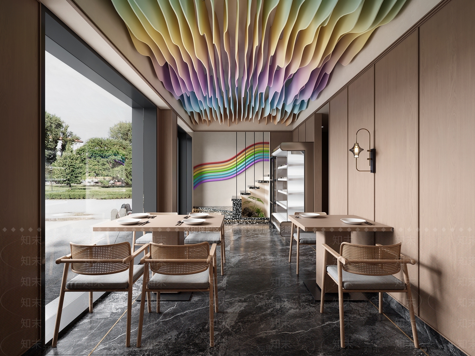 现代原木风中餐厅3D模型下载【ID:1152660122】