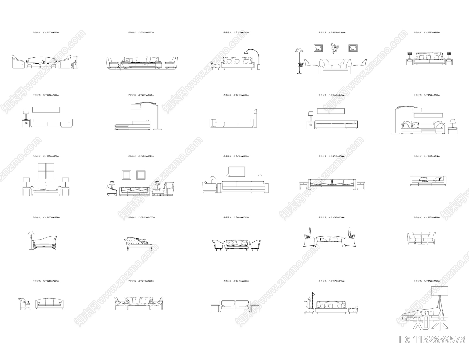 沙发施工图下载【ID:1152659573】