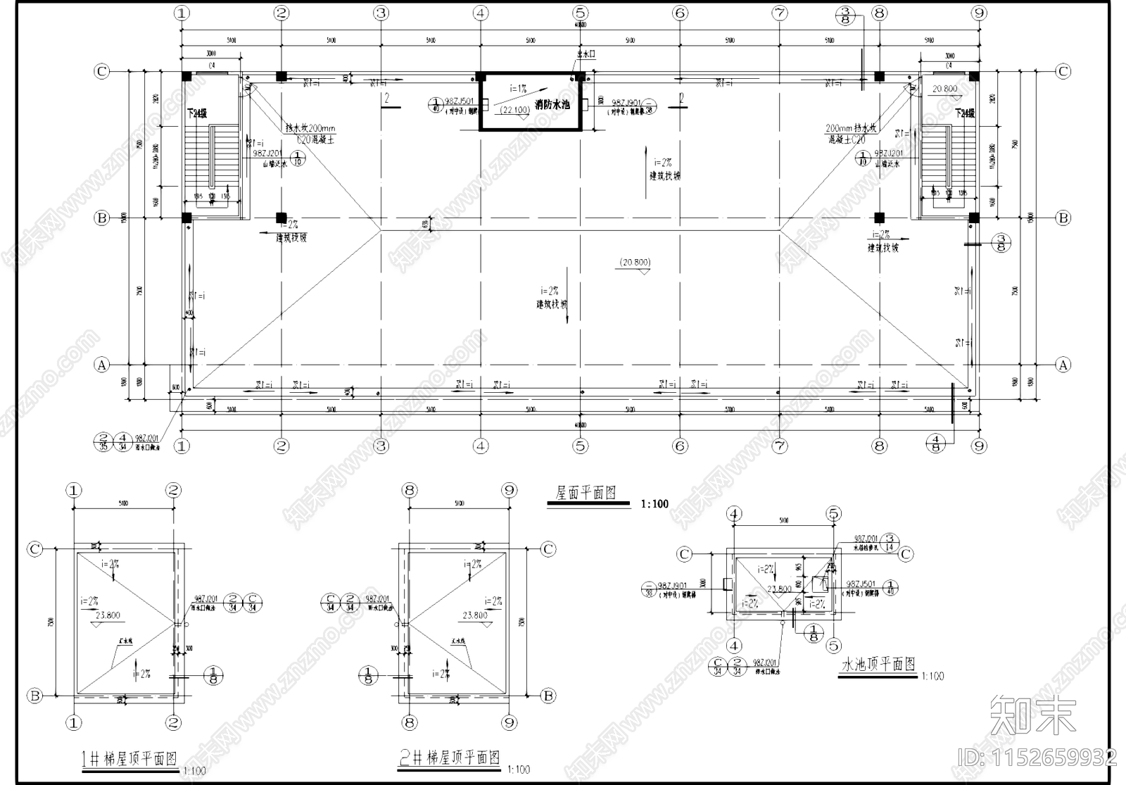 五层框架结构丙类厂房车间工业建筑cad施工图下载【ID:1152659932】