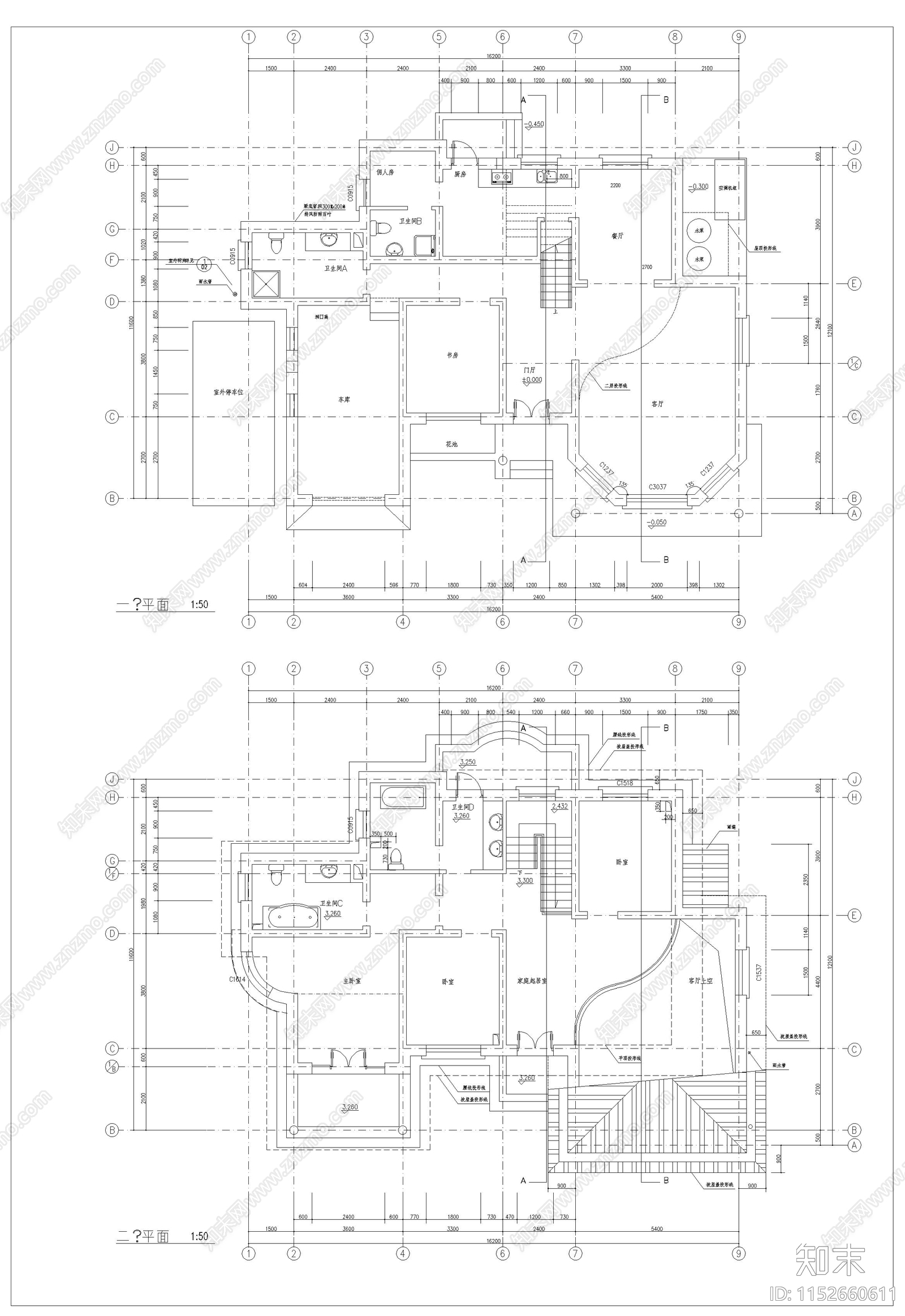 别墅cad施工图下载【ID:1152660611】