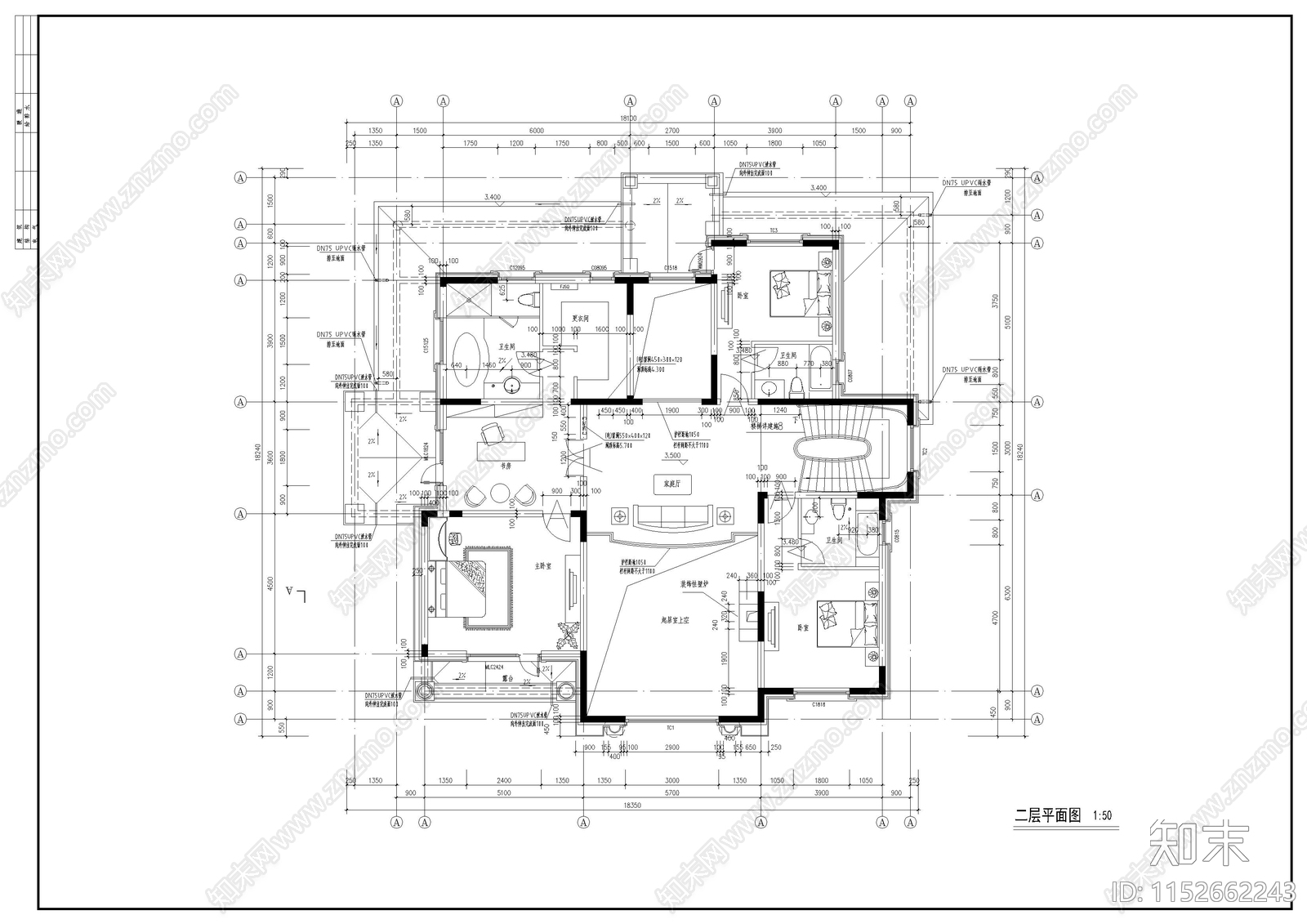 别墅cad施工图下载【ID:1152662243】