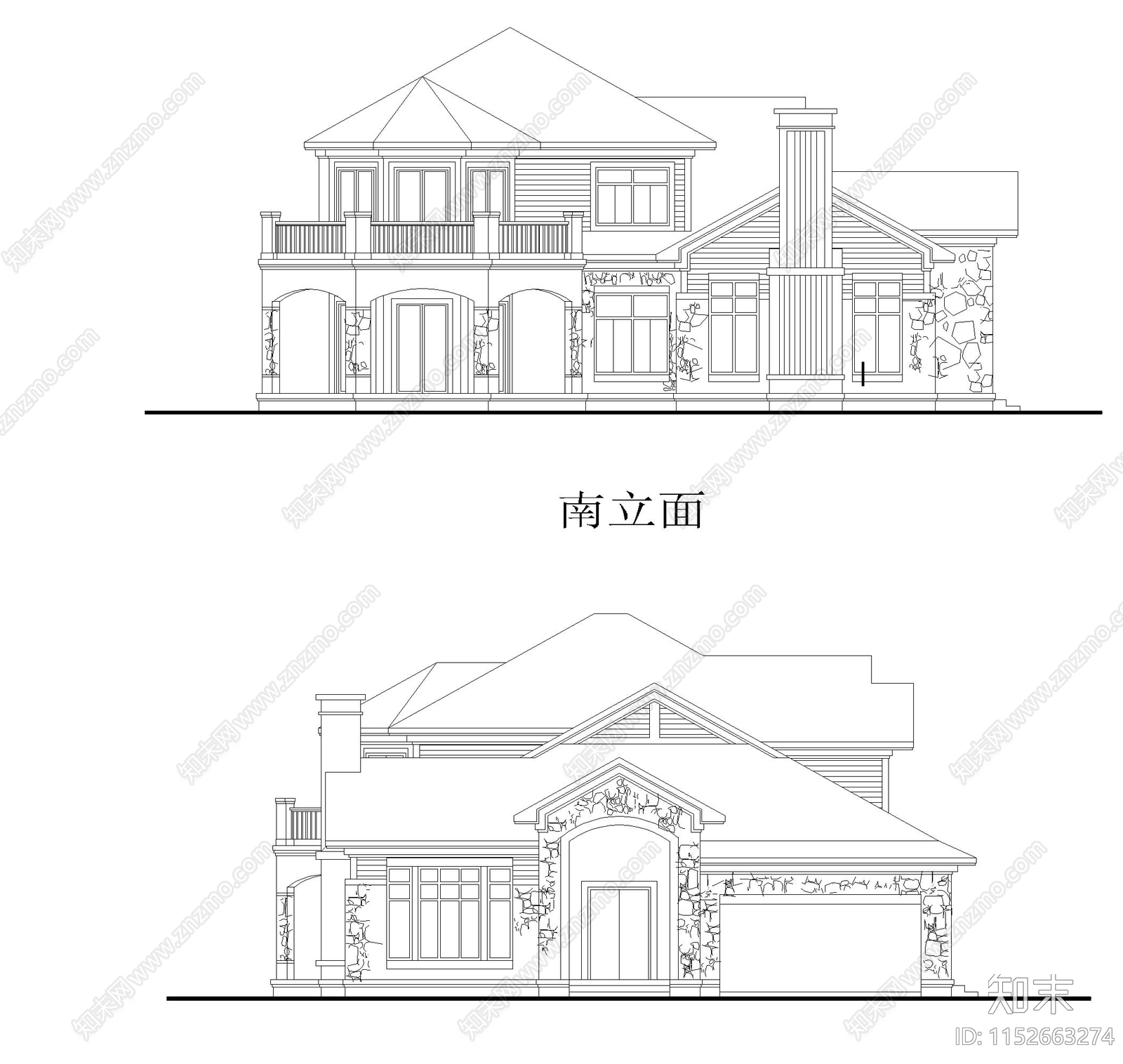 别墅建筑平面图cad施工图下载【ID:1152663274】