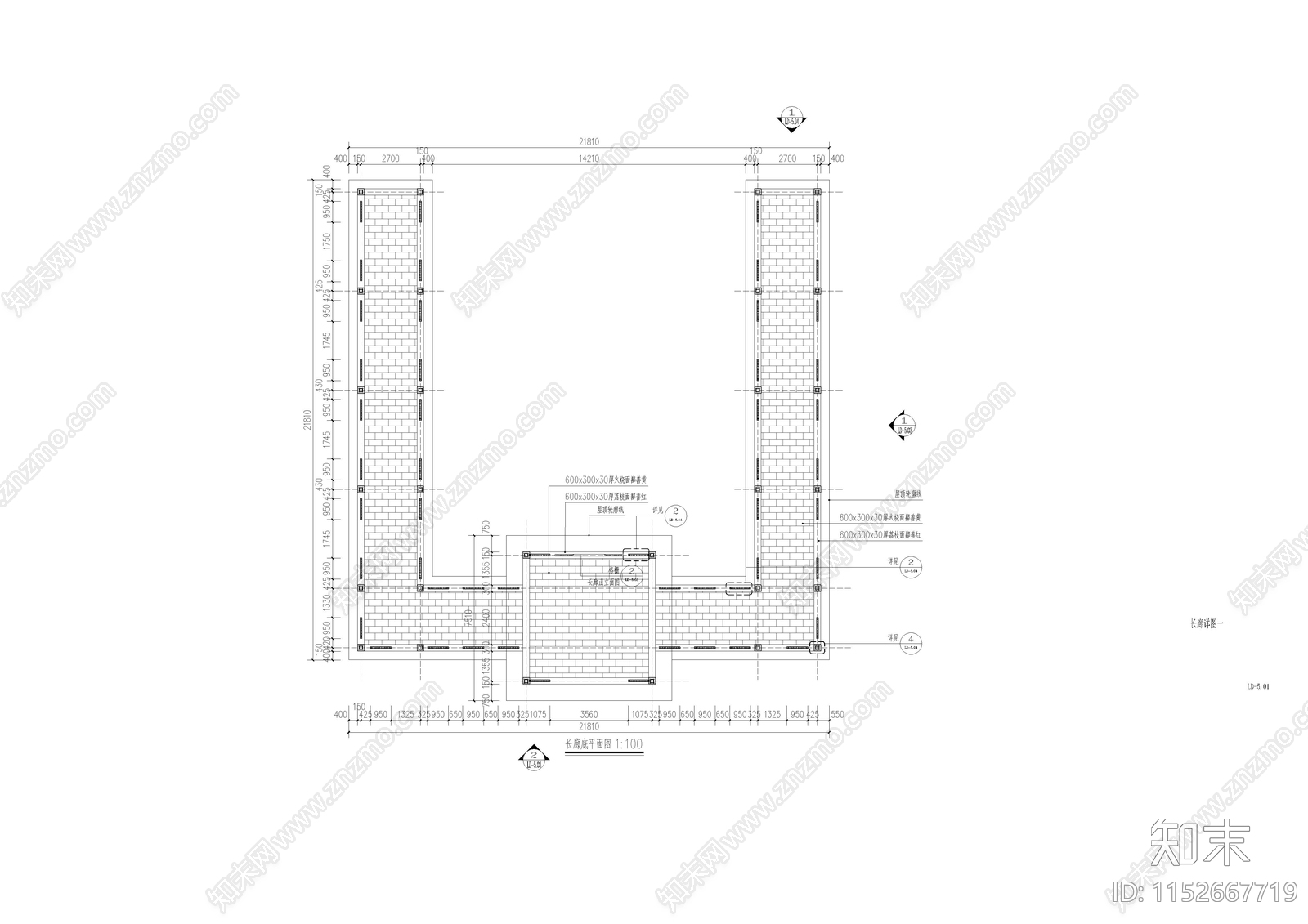 中式长廊cad施工图下载【ID:1152667719】