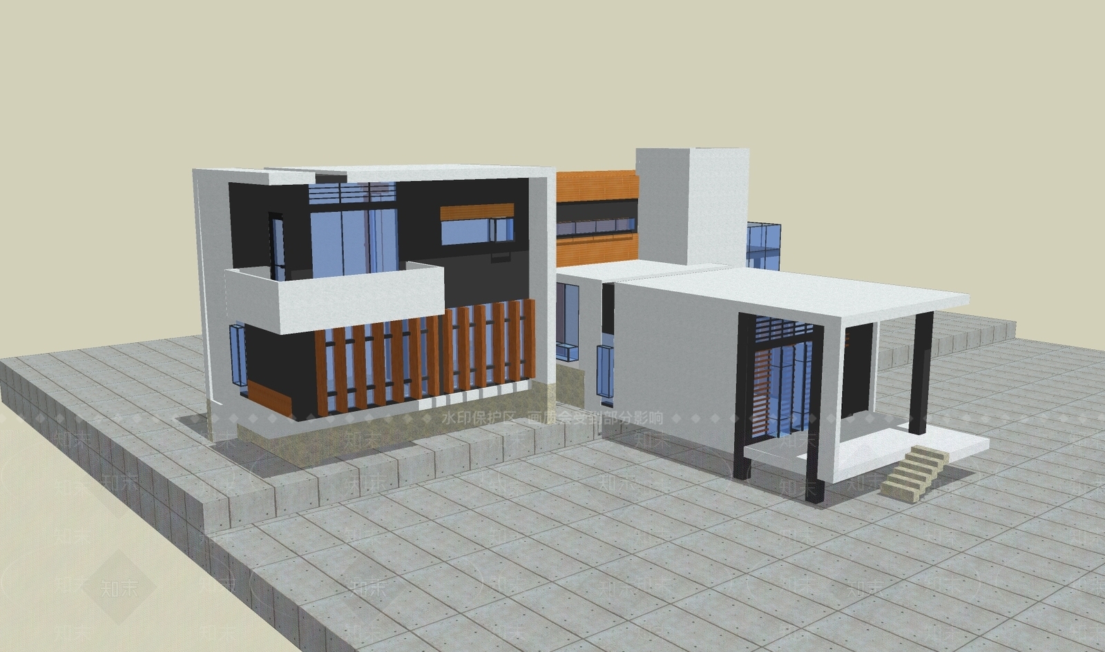 现代展览馆建筑SU模型下载【ID:1152668337】