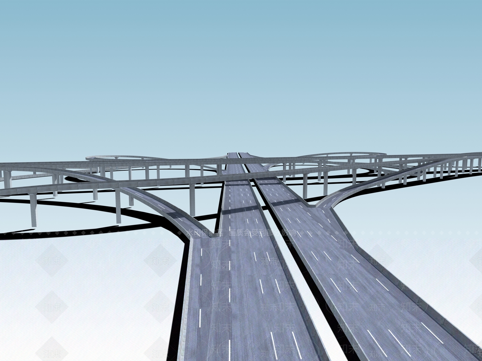 现代立交桥3D模型下载【ID:1152673669】
