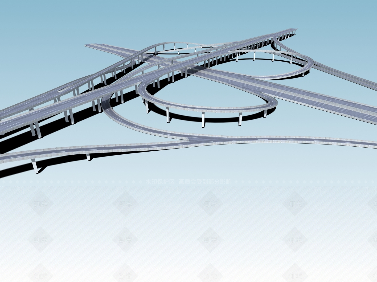现代立交桥3D模型下载【ID:1152673669】