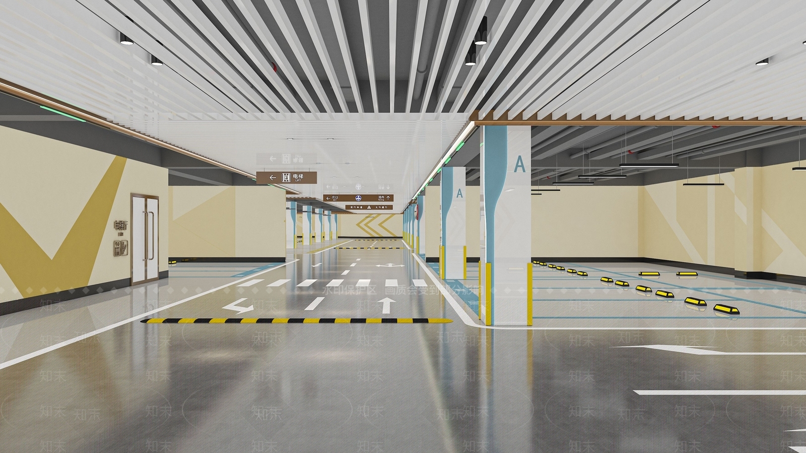 现代停车场3D模型下载【ID:1152677392】