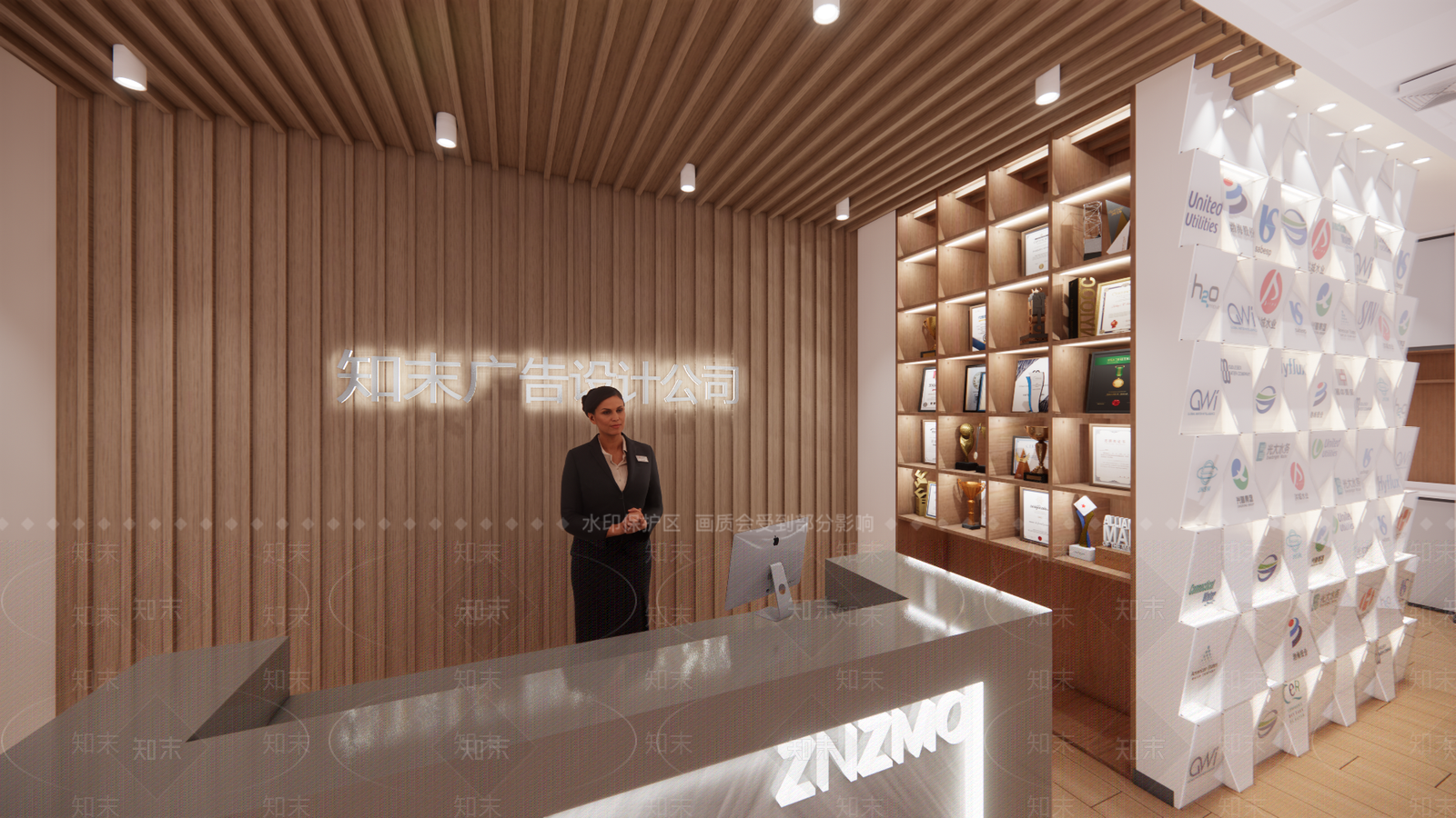 现代公司大堂SU模型下载【ID:1152846181】