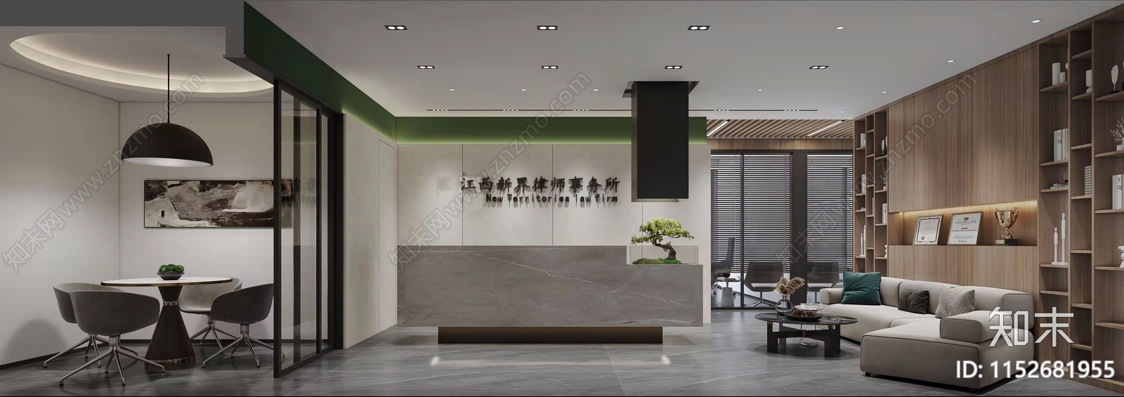 350㎡工装律师事务所办公空间平面图施工图下载【ID:1152681955】