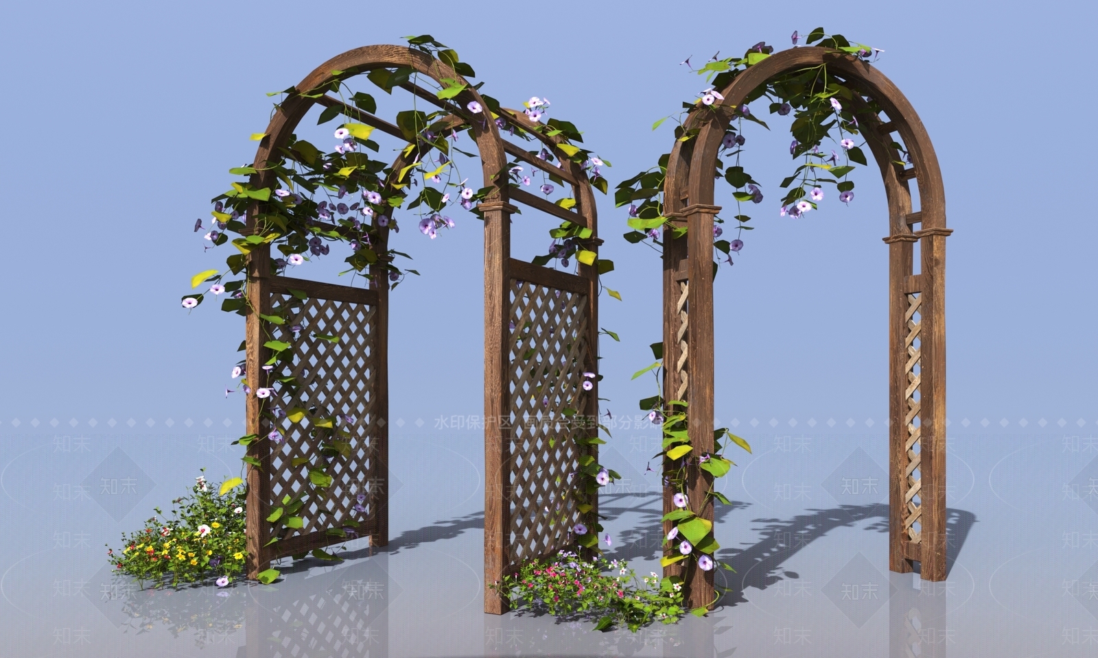 现代花园廊架3D模型下载【ID:1152683043】