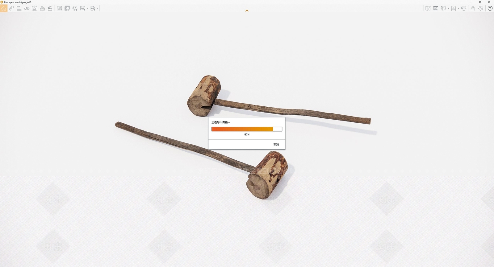 中式老旧木槌SU模型下载【ID:1152686292】