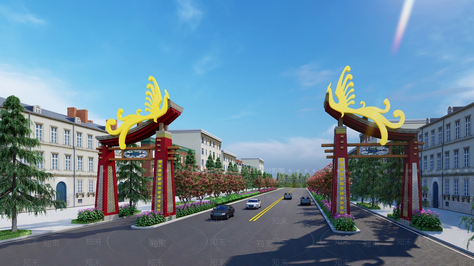 中式藏式特色乡村振兴牌坊SU模型下载【ID:1152689285】