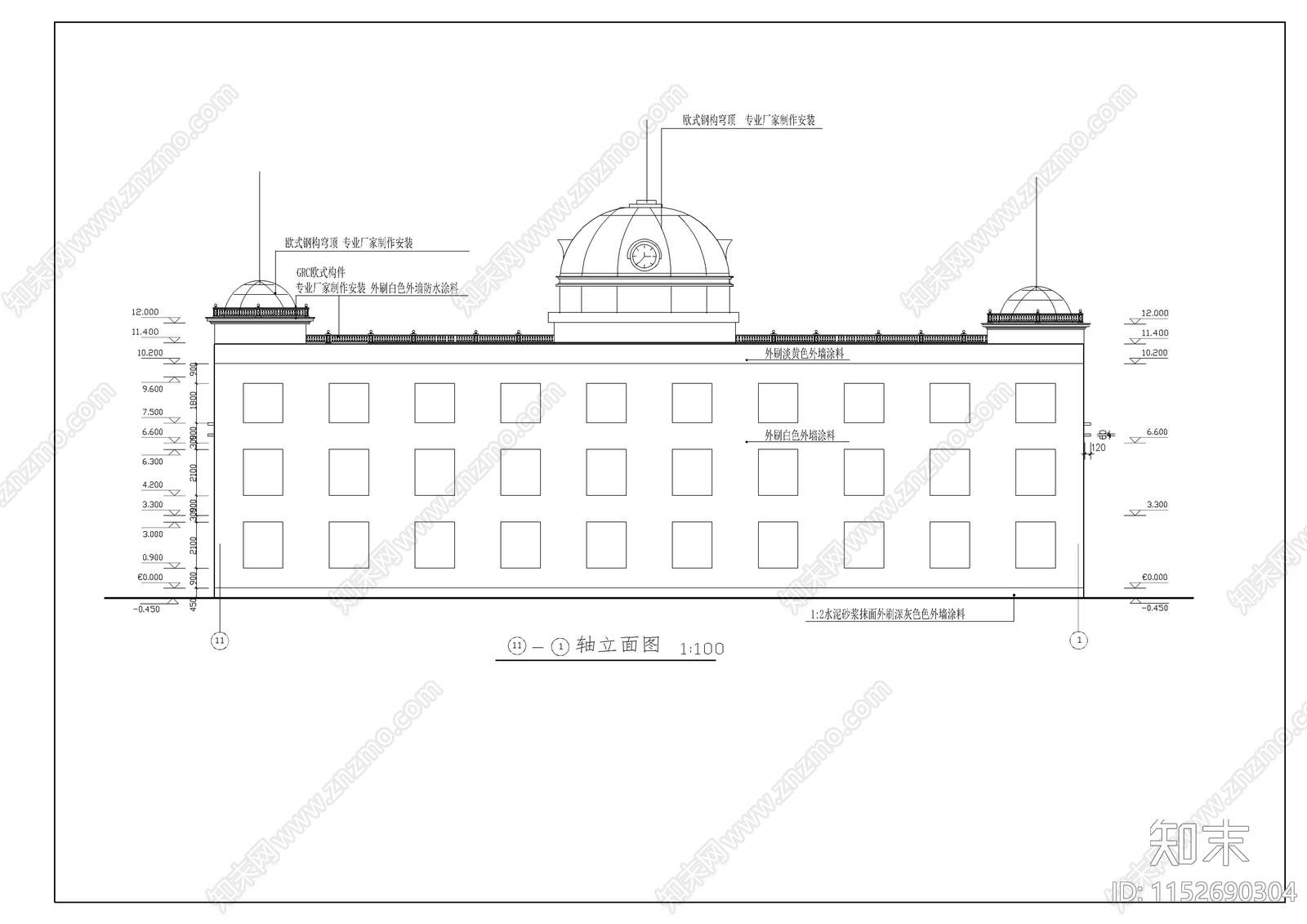 渡假村建筑cad施工图下载【ID:1152690304】