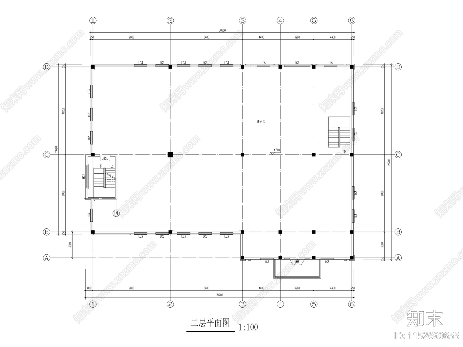 二层会所建筑图cad施工图下载【ID:1152690655】