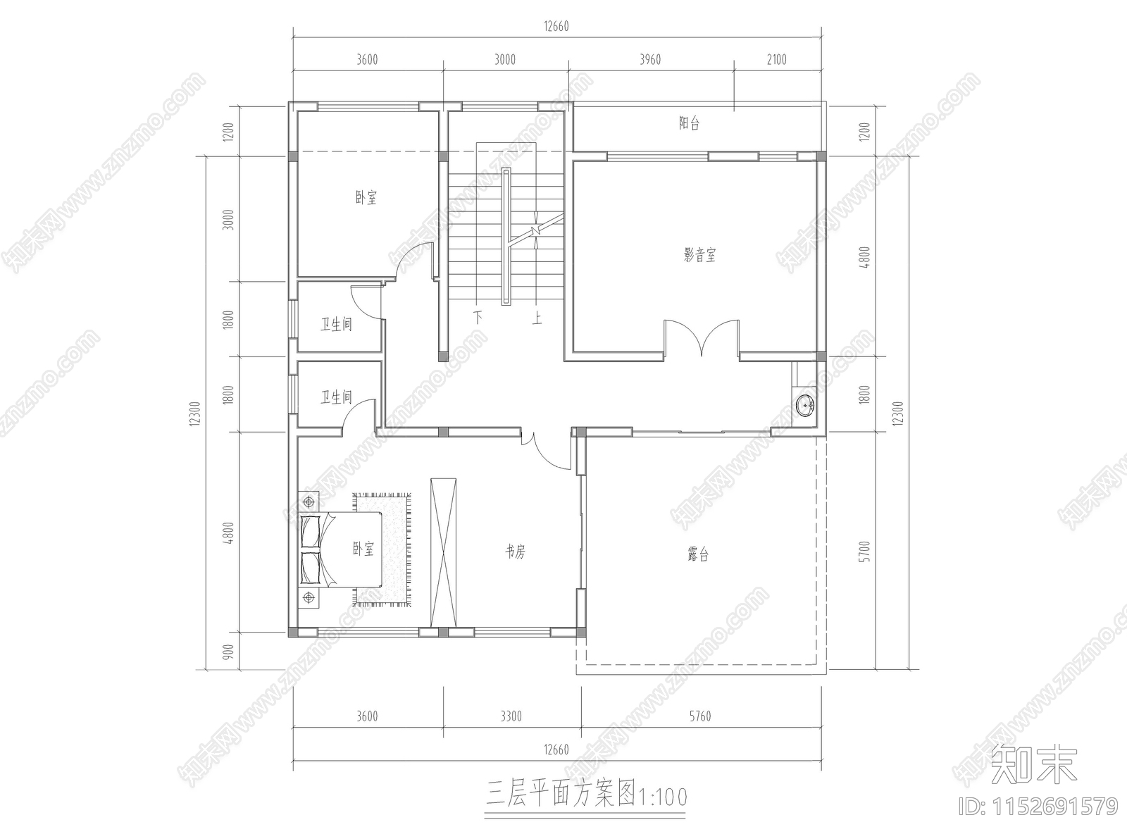 现代农村自建房平面图施工图下载【ID:1152691579】