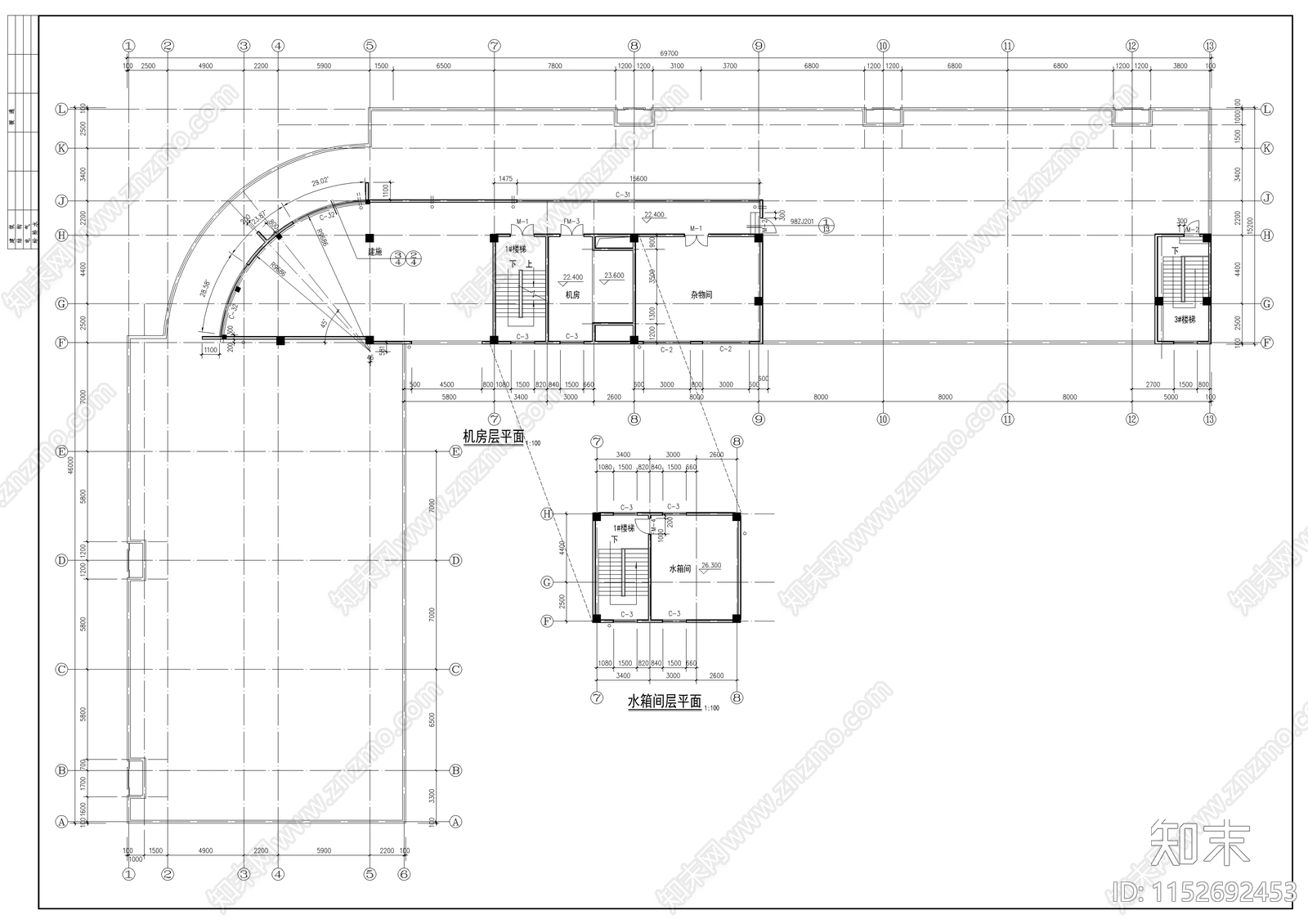 底商住宅楼建筑设计cad施工图下载【ID:1152692453】