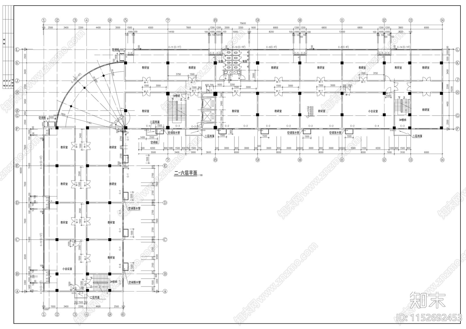 底商住宅楼建筑设计cad施工图下载【ID:1152692453】