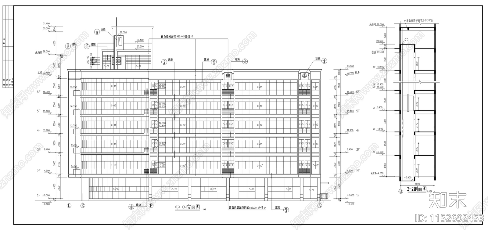 底商住宅楼建筑设计cad施工图下载【ID:1152692453】