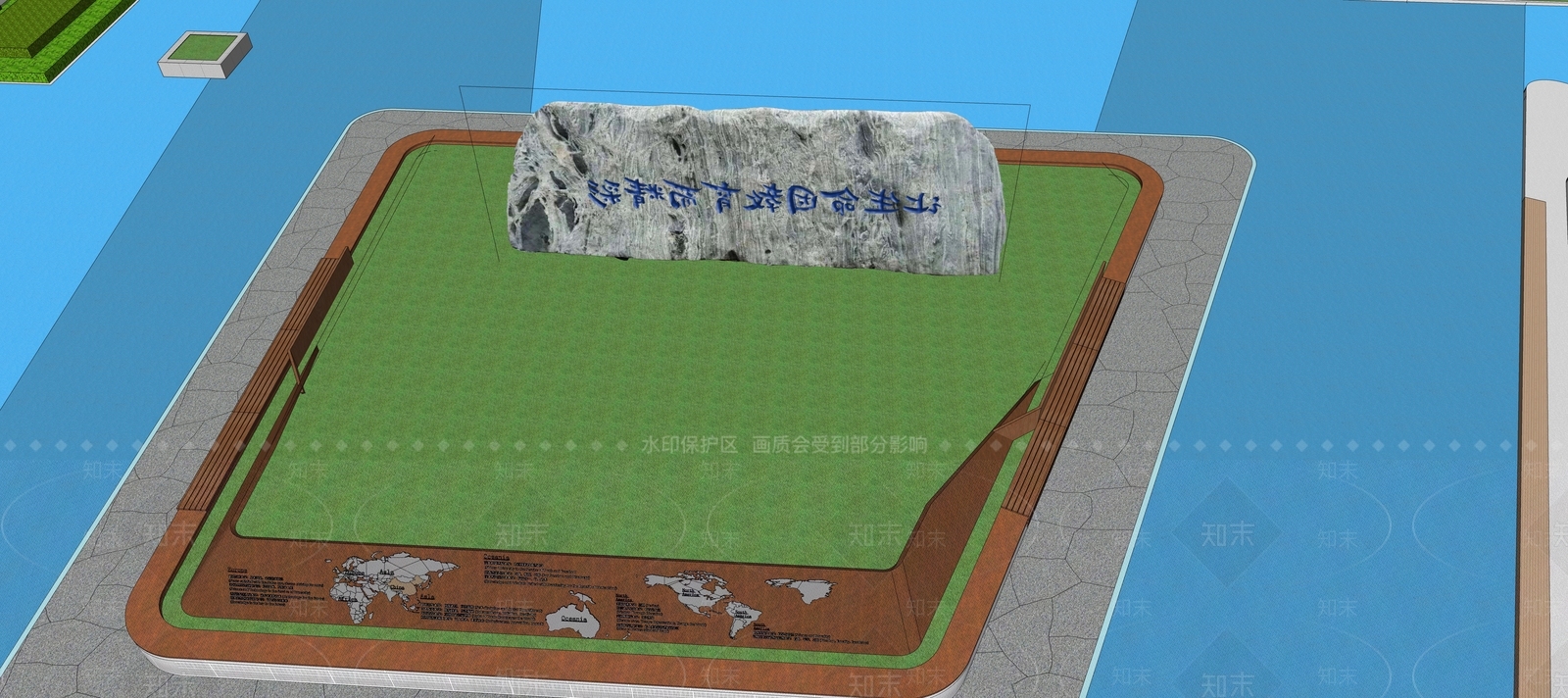 现代校园景观花池SU模型下载【ID:1152693593】