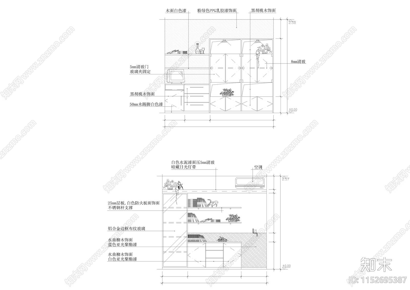 柜体图块cad施工图下载【ID:1152695387】