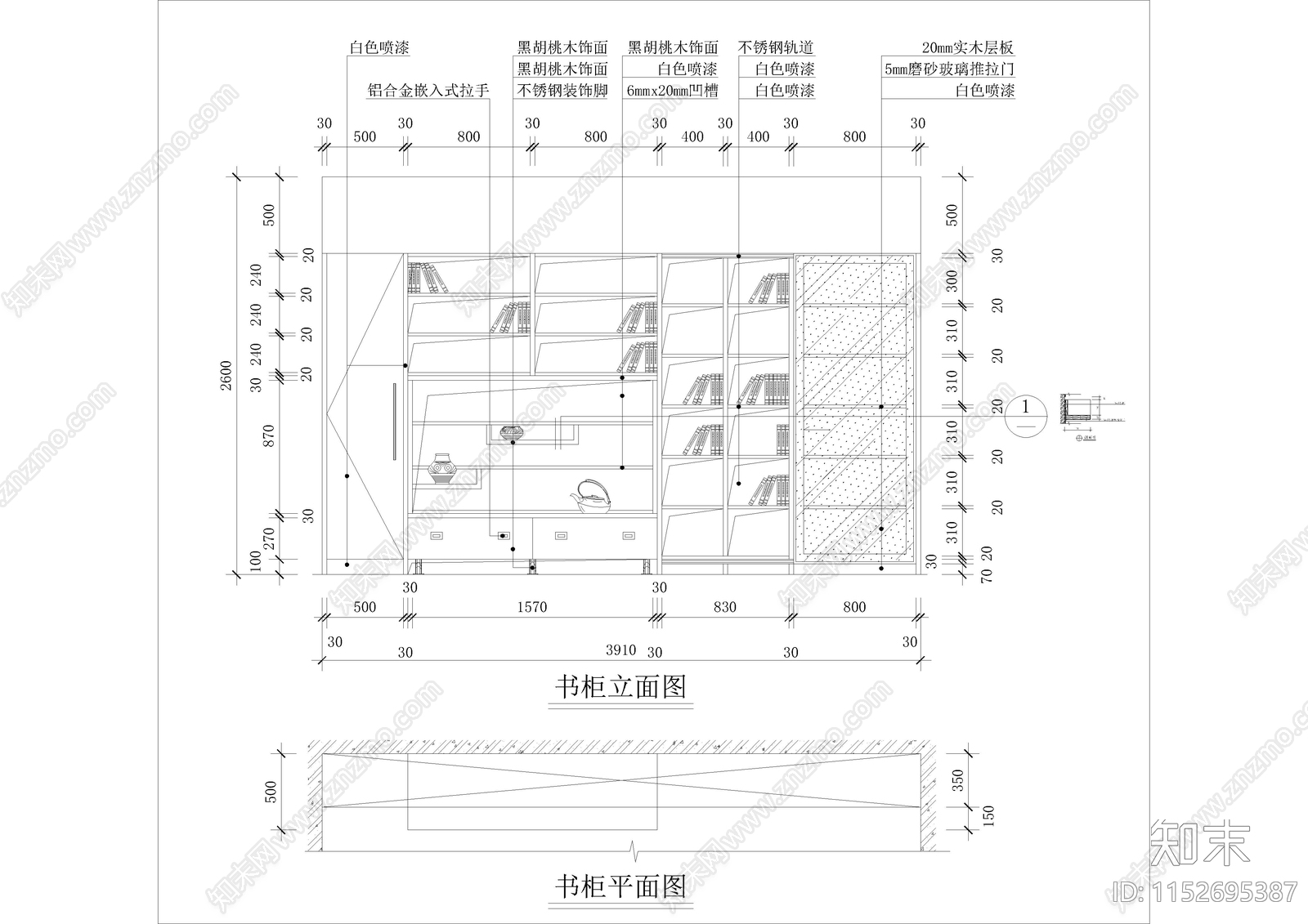 柜体图块cad施工图下载【ID:1152695387】