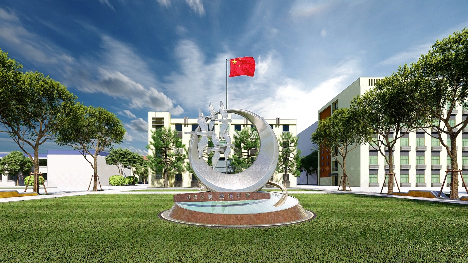 现代广场景观SU模型下载【ID:1152695483】