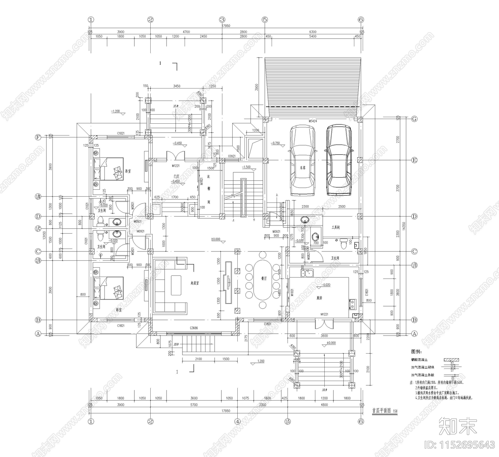 别墅cad施工图下载【ID:1152695643】