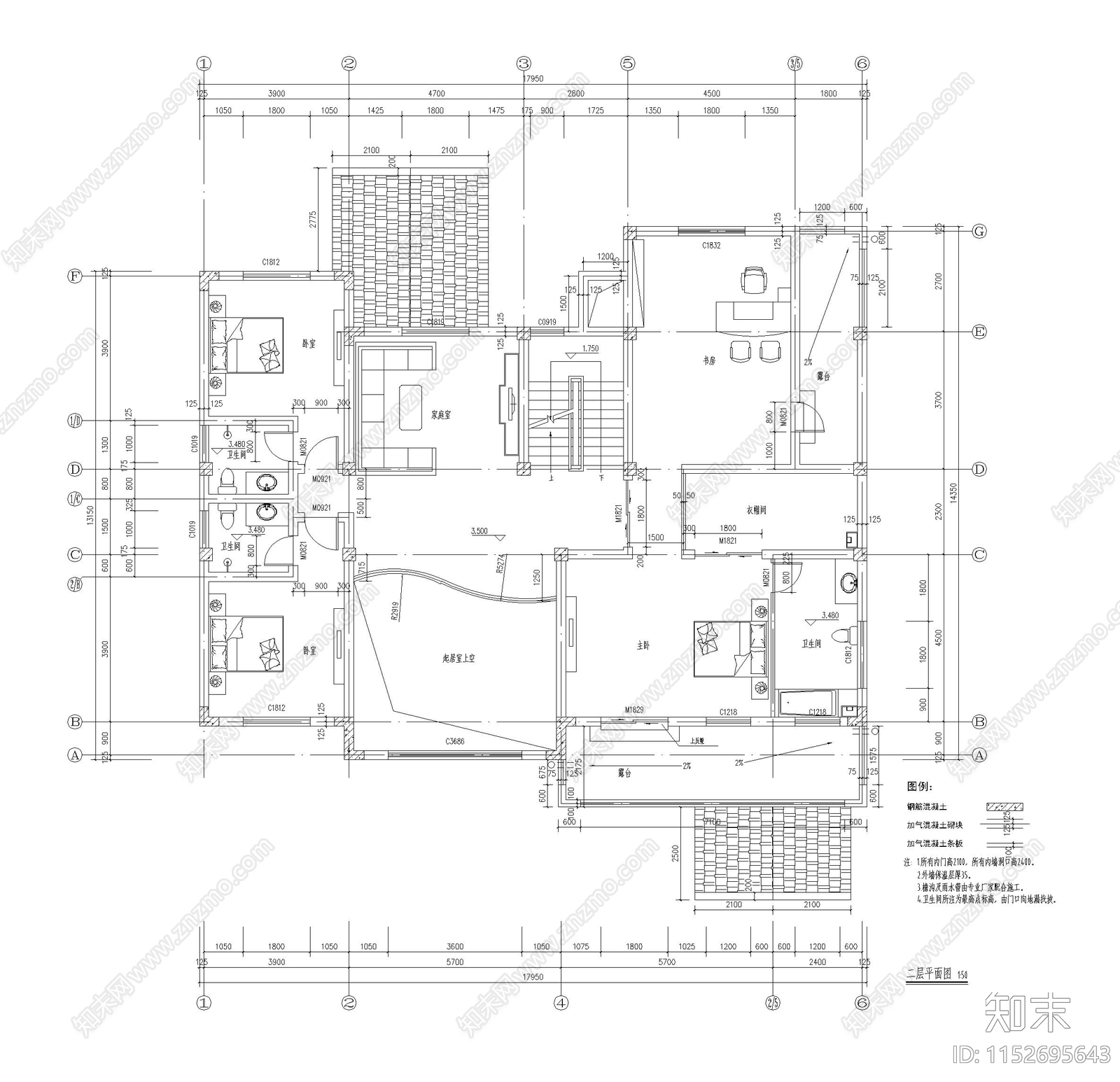 别墅cad施工图下载【ID:1152695643】