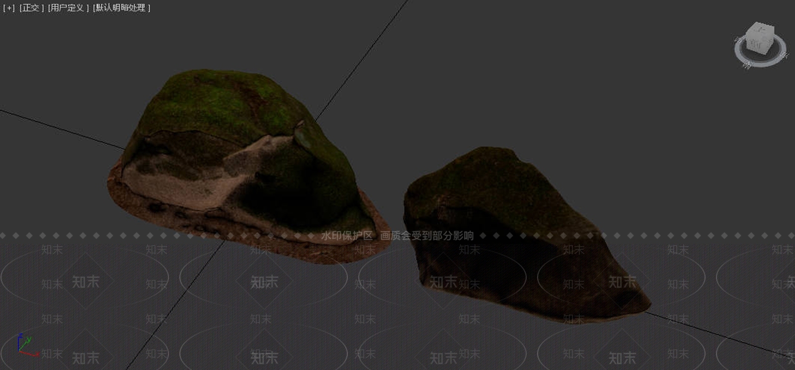 现代青苔石头3D模型下载【ID:1152696937】