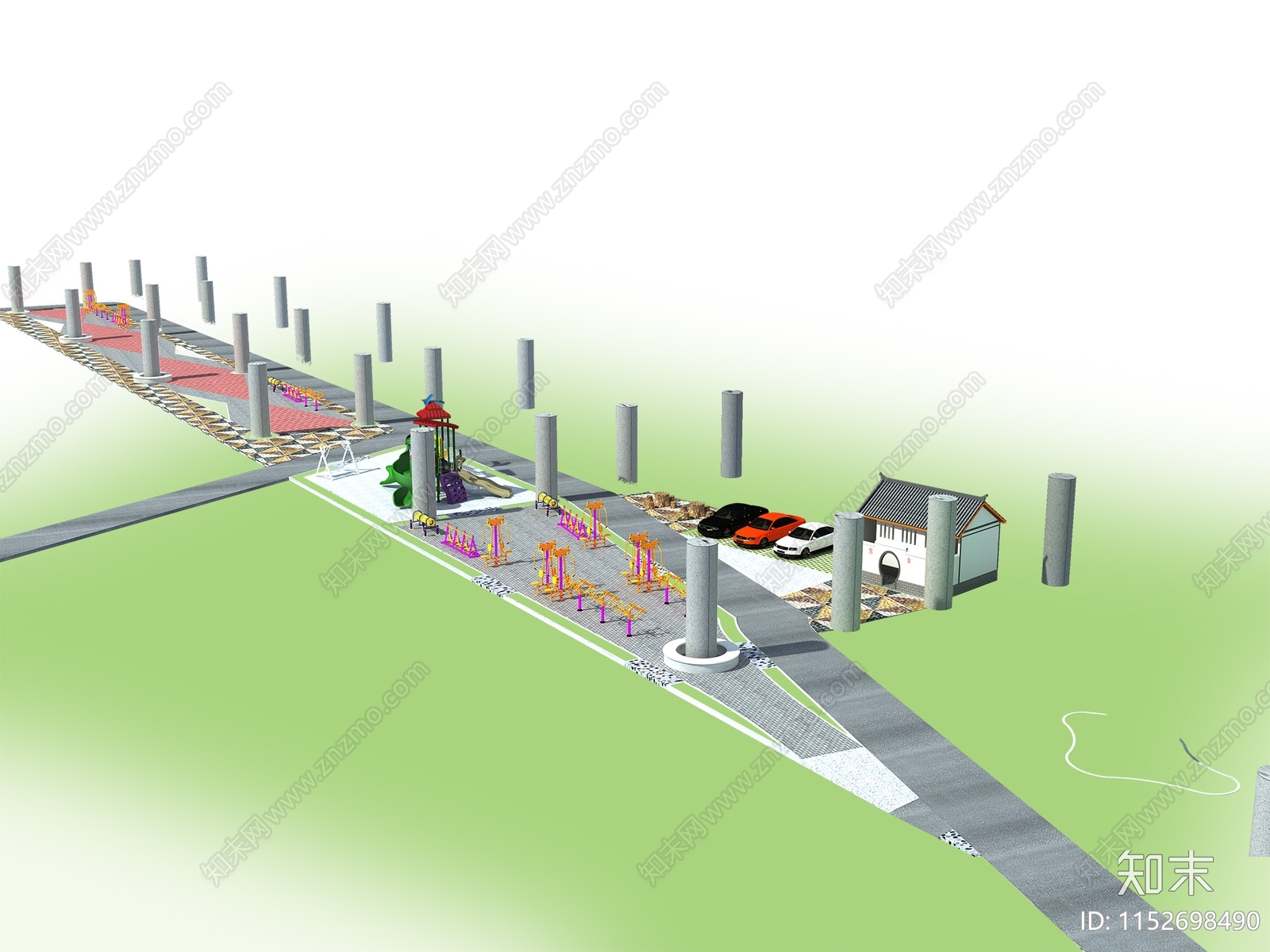 现代广场景观3D模型下载【ID:1152698490】