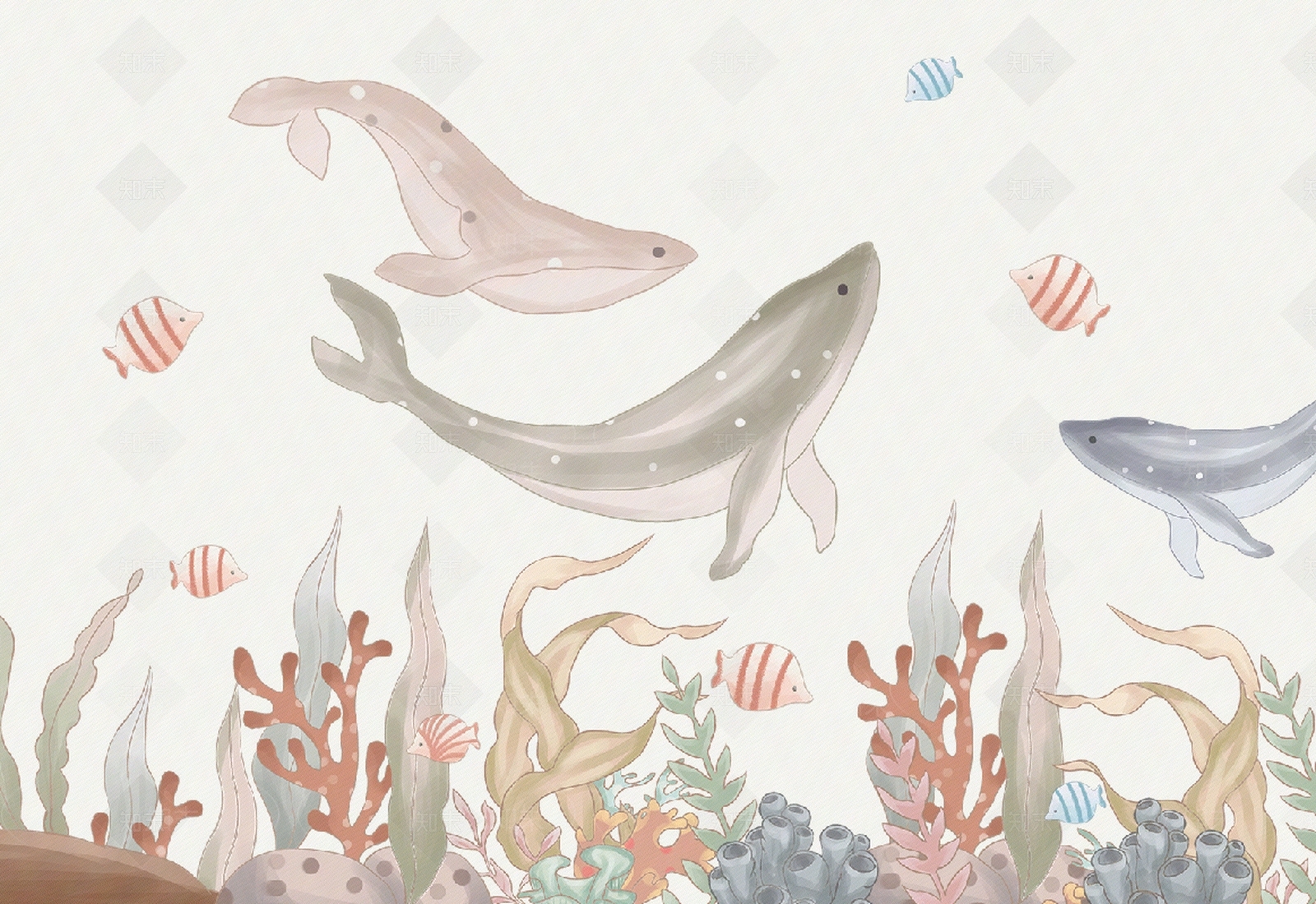 儿童海洋系列壁纸贴图下载【ID:1152698920】