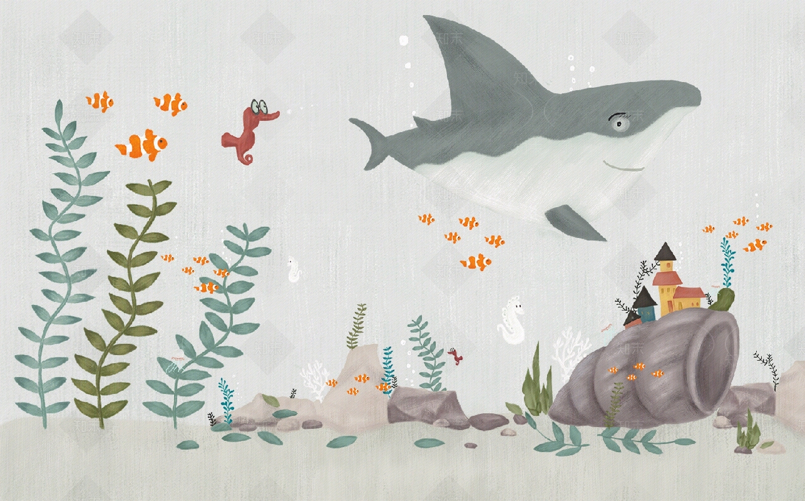 儿童海洋系列壁纸贴图下载【ID:1152699392】
