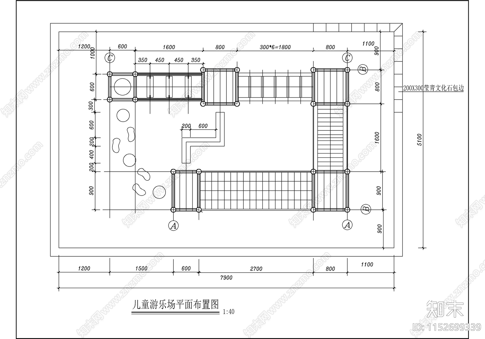 儿童游乐场cad施工图下载【ID:1152699339】