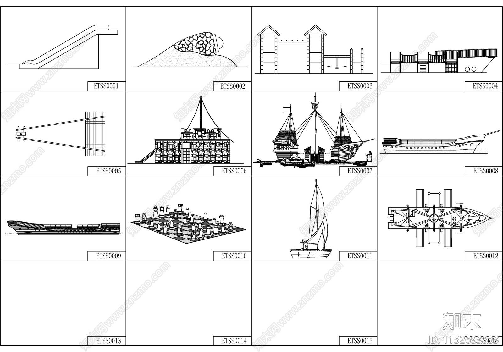儿童游乐场cad施工图下载【ID:1152699339】