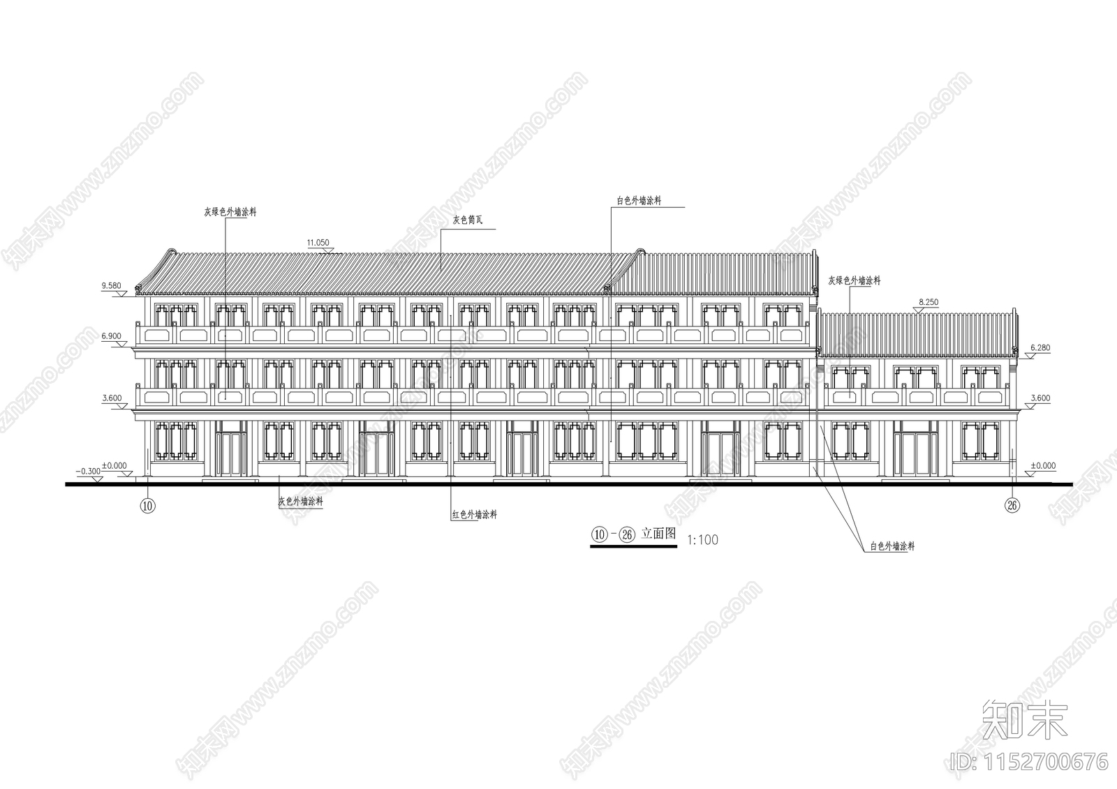 仿古街cad施工图下载【ID:1152700676】