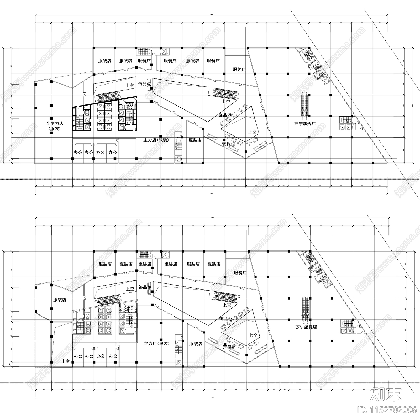 商业综合体建筑cad施工图下载【ID:1152702006】