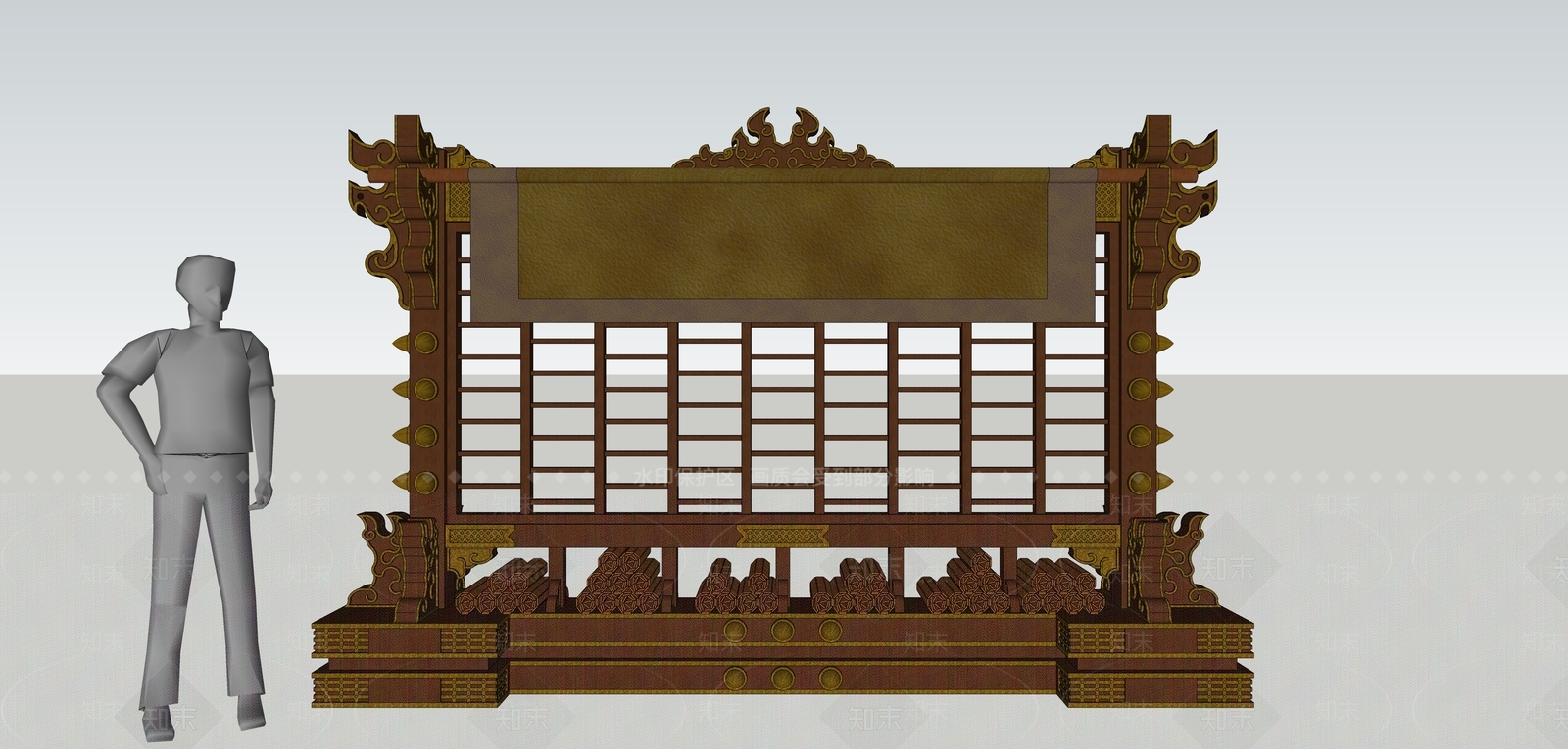中式古代展示架SU模型下载【ID:1152706005】