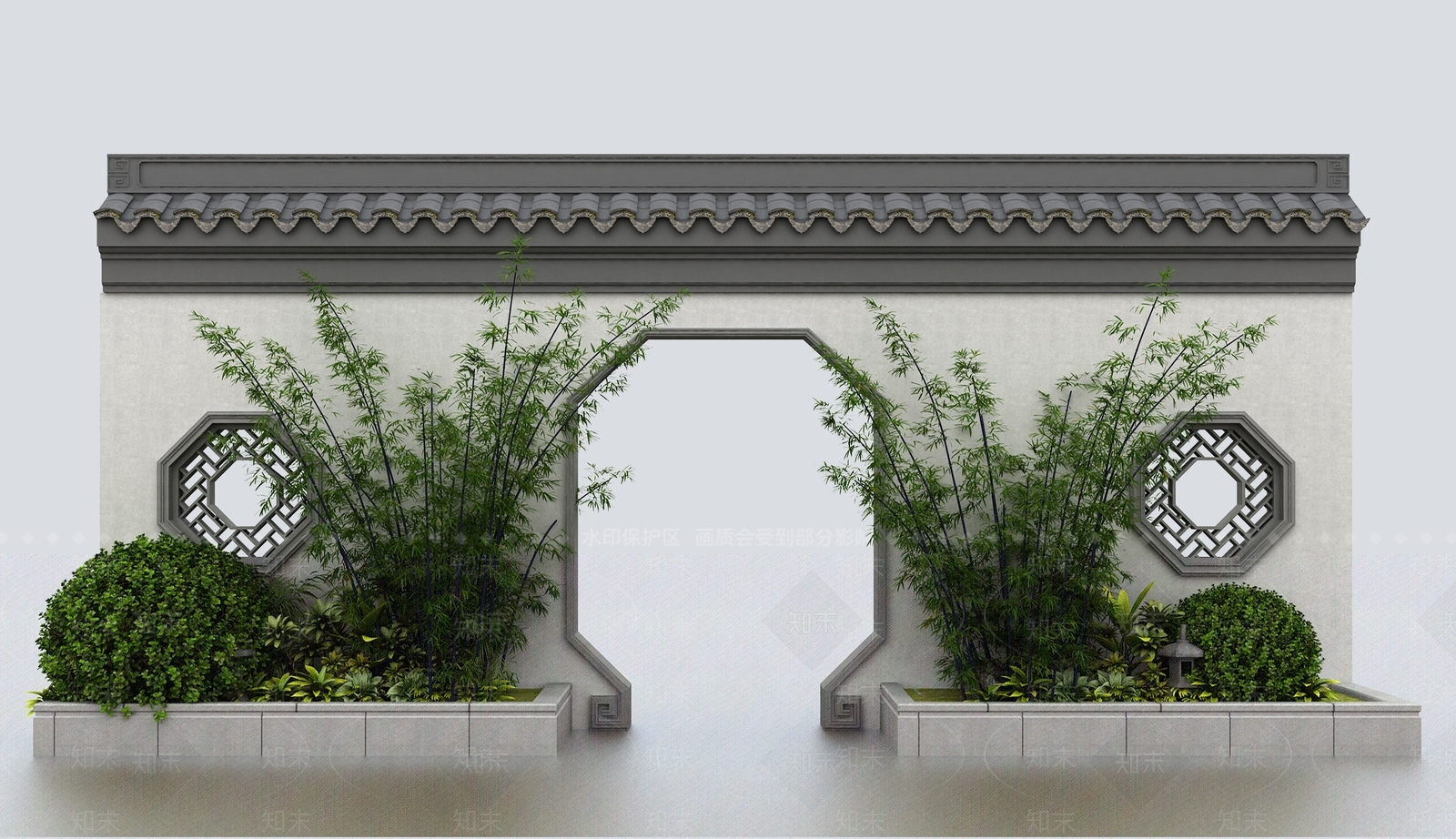 中式景墙3D模型下载【ID:1152707942】