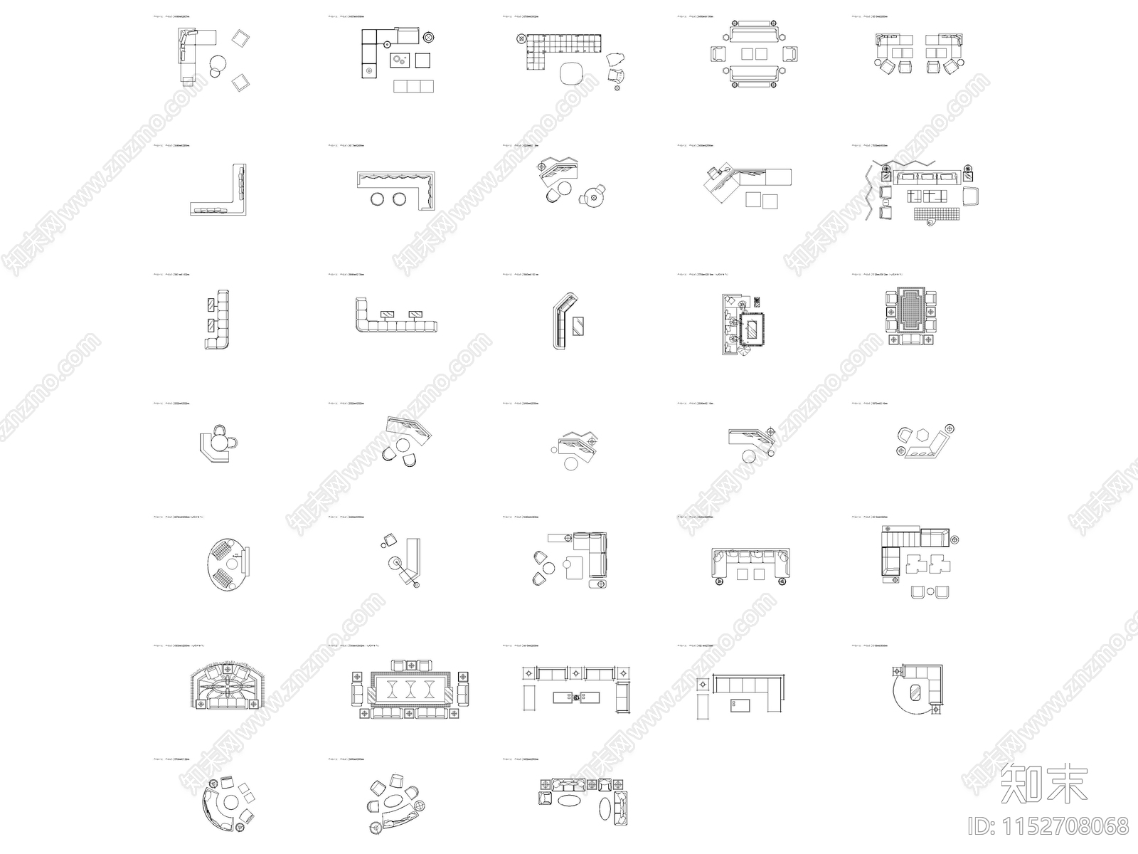 现代简约沙发施工图下载【ID:1152708068】