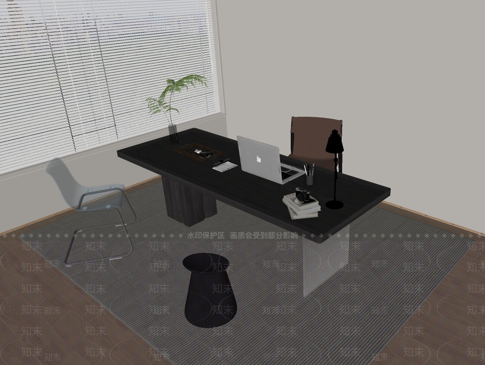 现代办公桌椅组合SU模型下载【ID:1152708158】