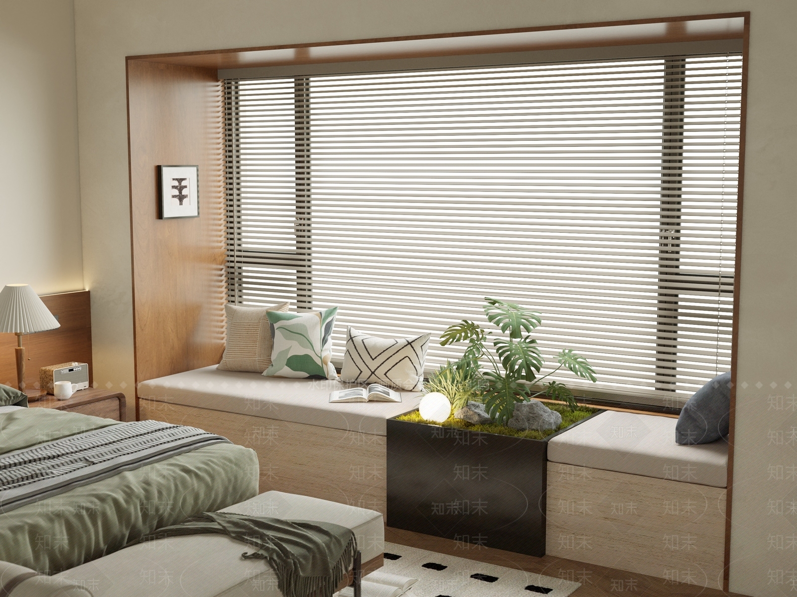现代卧室飘窗3D模型下载【ID:1152720566】
