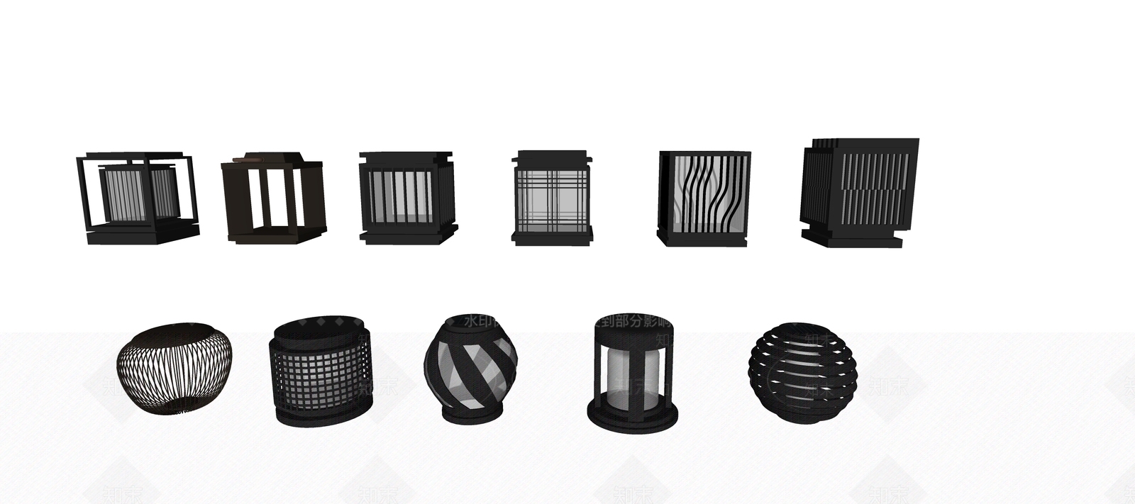 现代景观灯具SU模型下载【ID:1152721057】