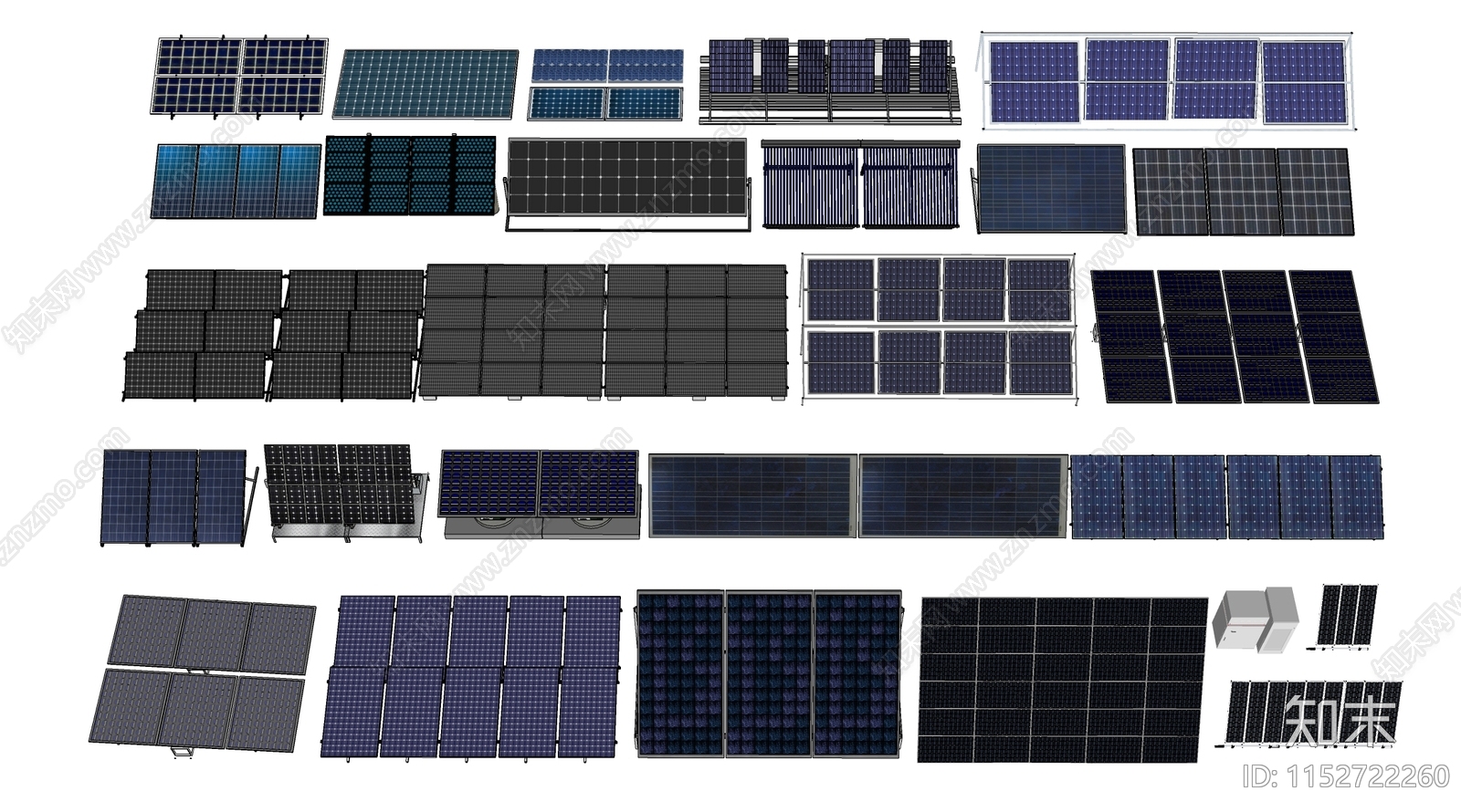 太阳能板SU模型下载【ID:1152722260】
