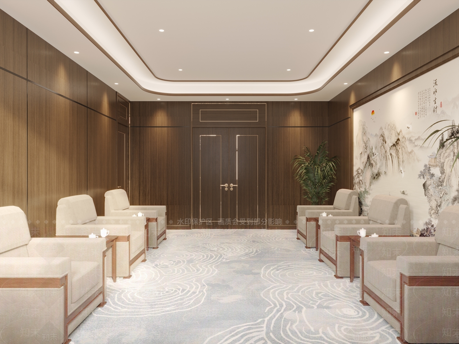 新中式会客厅3D模型下载【ID:1152722859】