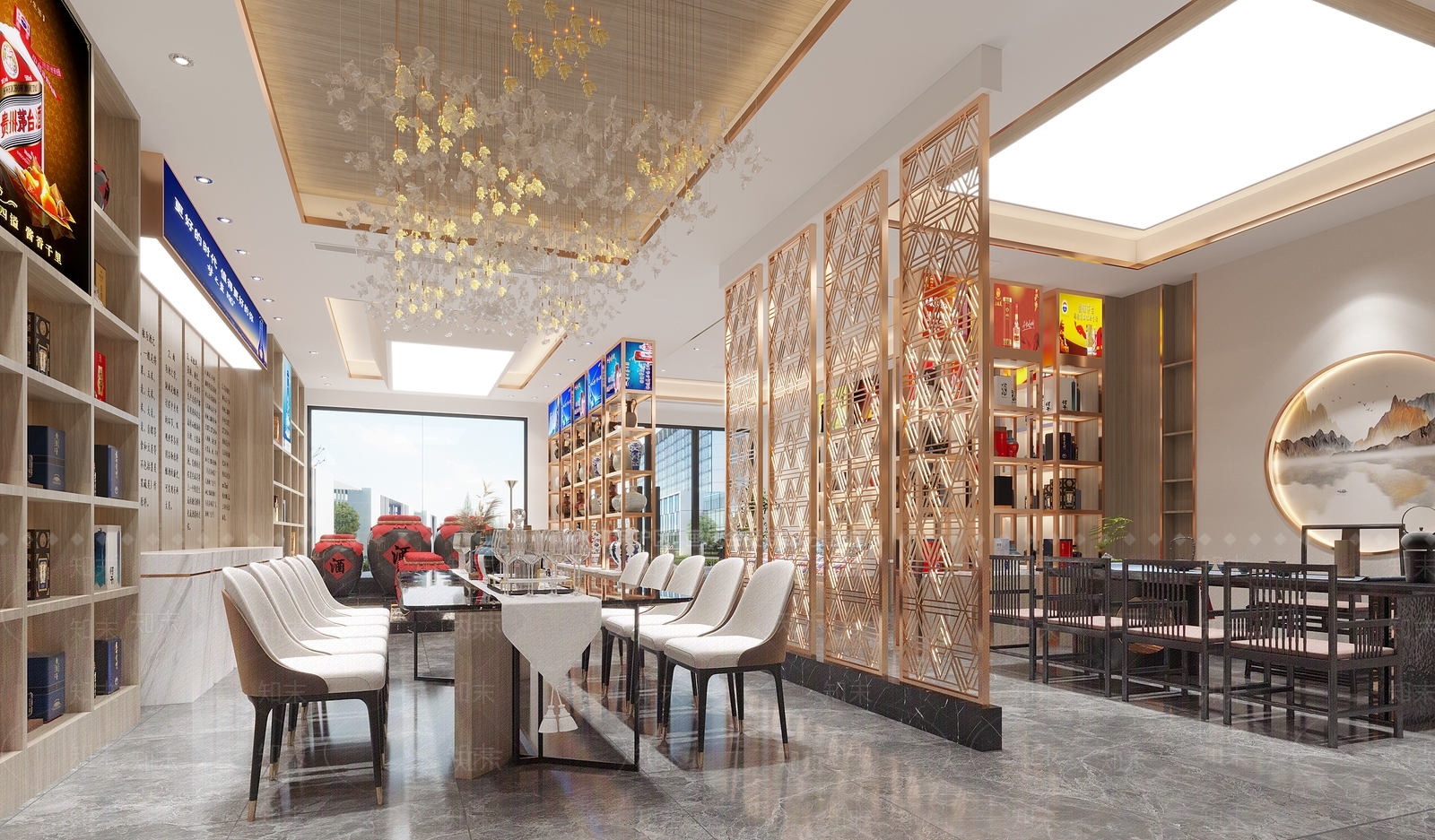 新中式烟酒店3D模型下载【ID:1152723560】