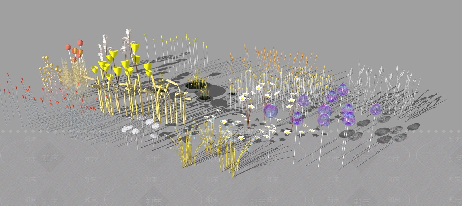 现代景观灯具SU模型下载【ID:1152724018】