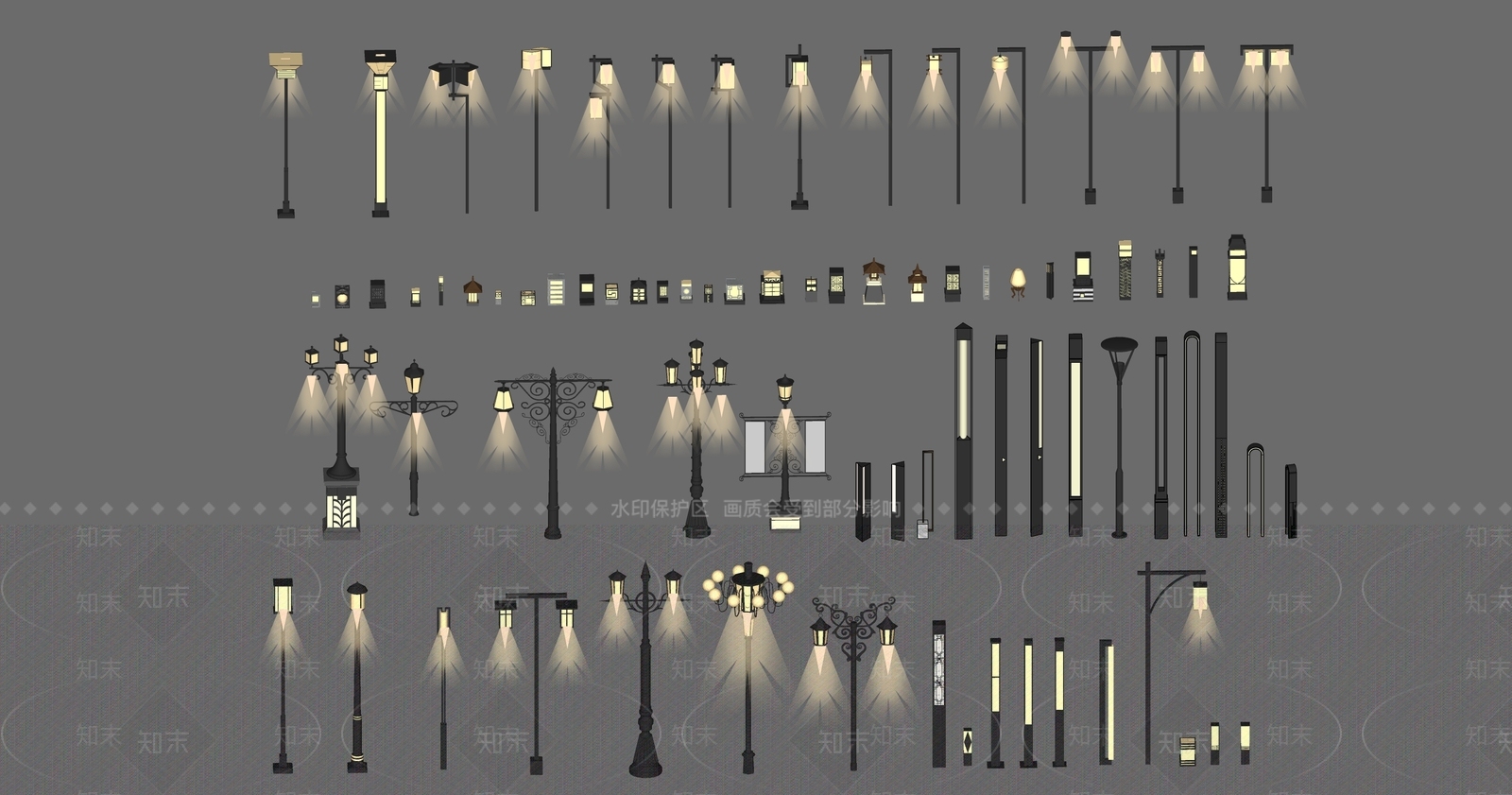欧式路灯SU模型下载【ID:1152724166】