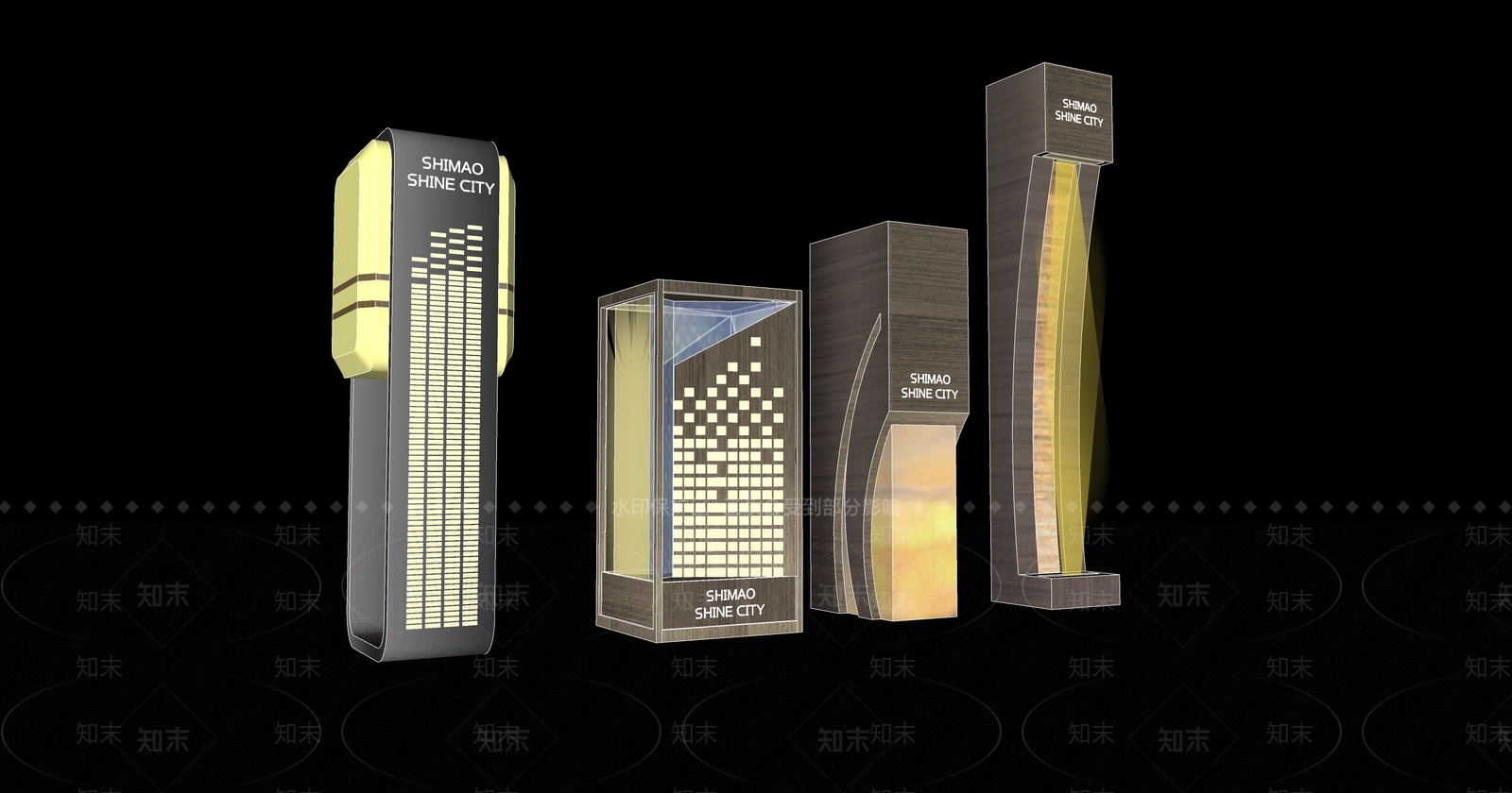 现代景观灯具SU模型下载【ID:1152724638】