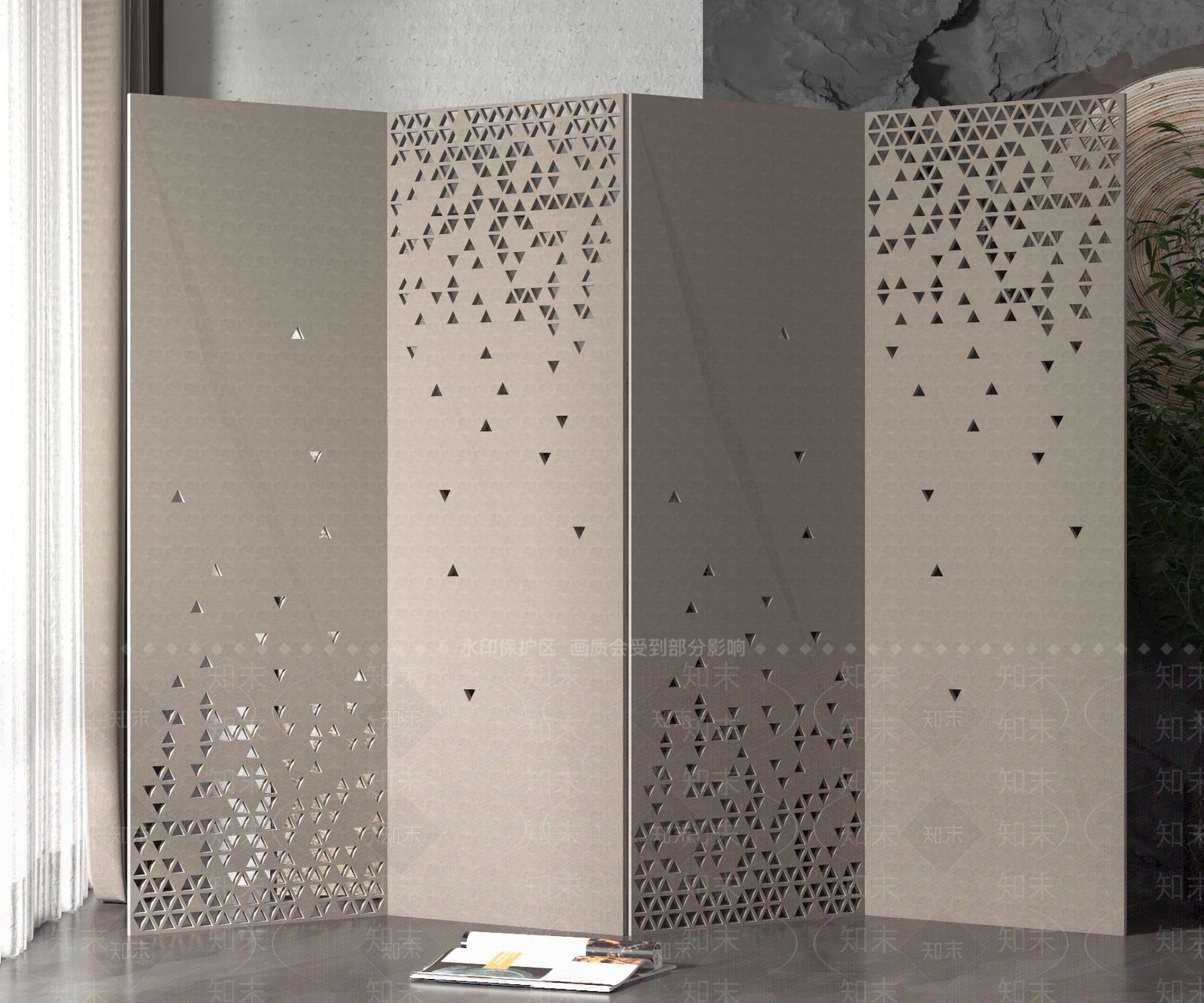 现代屏风隔断SU模型下载【ID:1152724737】