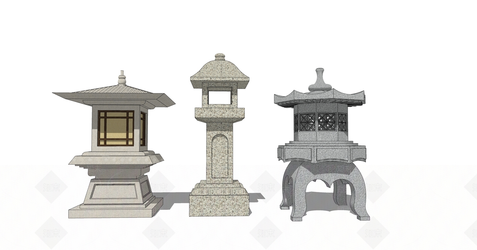 中式景观灯具SU模型下载【ID:1152725387】